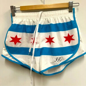 Chi Chi Sport Chicago Flag Running Shorts with built in panty size small